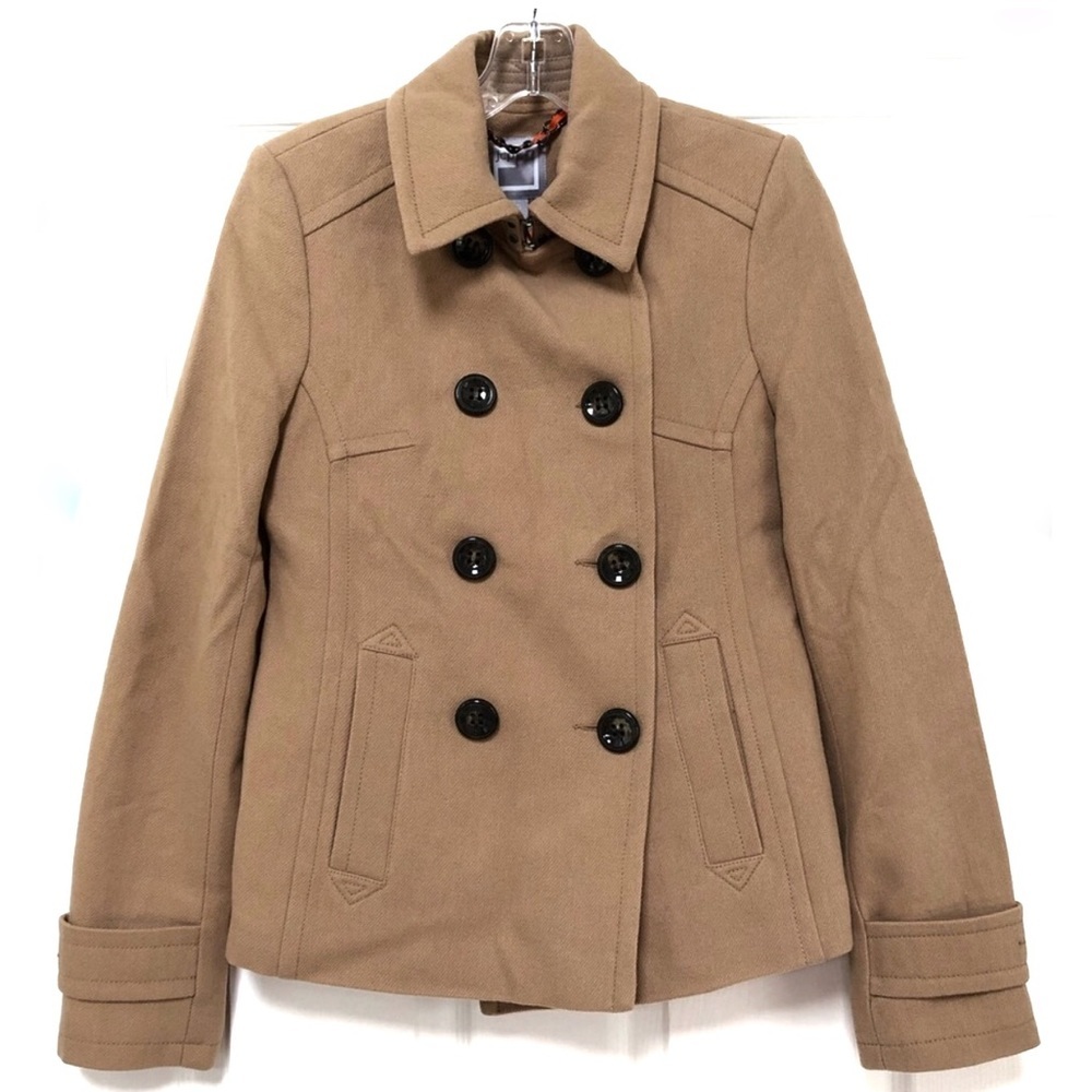 JCPenney button up wool blend camel coat